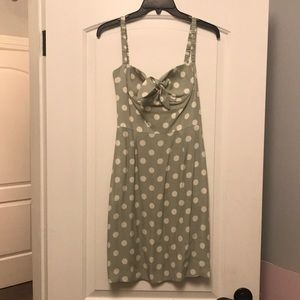Green-Gray Polka Dot Dress